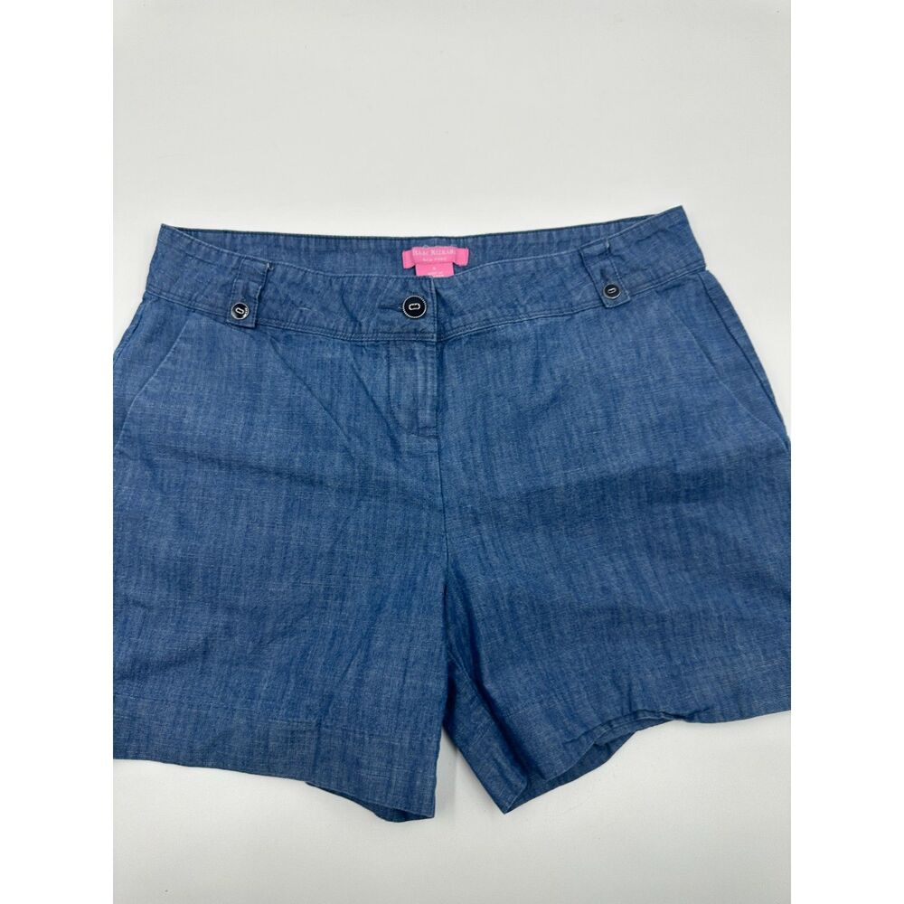 Isaac Mizrahi Jean Shorts For Women Sz 6 Flat Front Zip Up and Pockets EUC